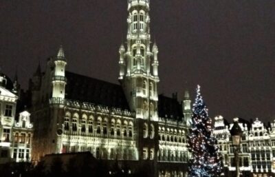 Brussels, Grand-Place, son et lumiere, winter festivities